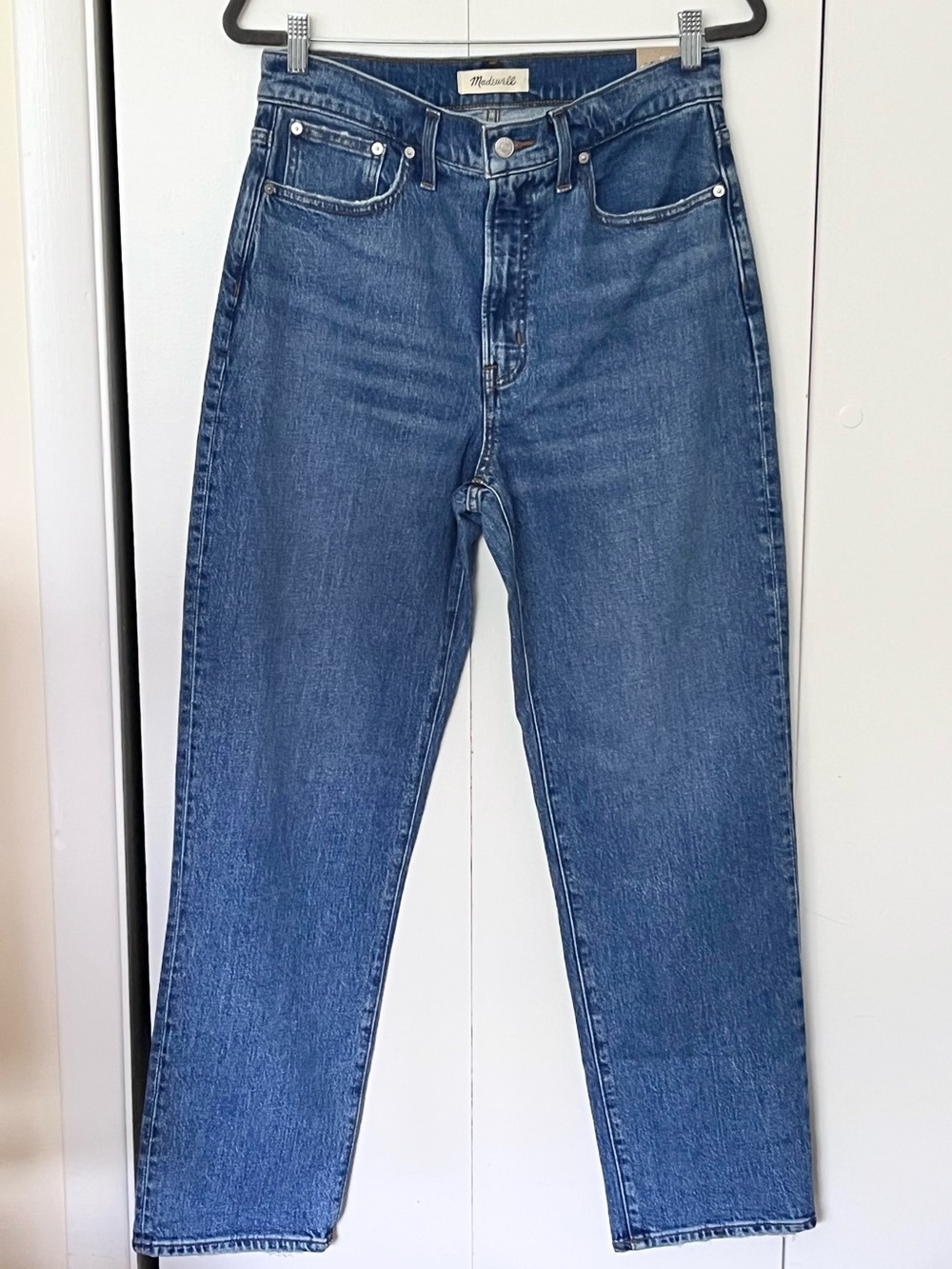 Madewell Straight Leg Jeans in Medium Blue Wash